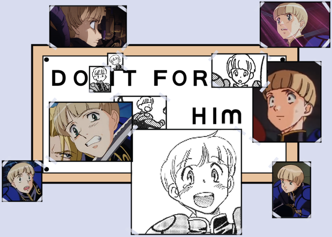 the simpsons do it for her meme edited to say do it for him and show various screenshots of shesta from the show and panels of him from the manga from THE VISION OF ESCAFLOWNE COMPLETE MEMORY OF GAEA